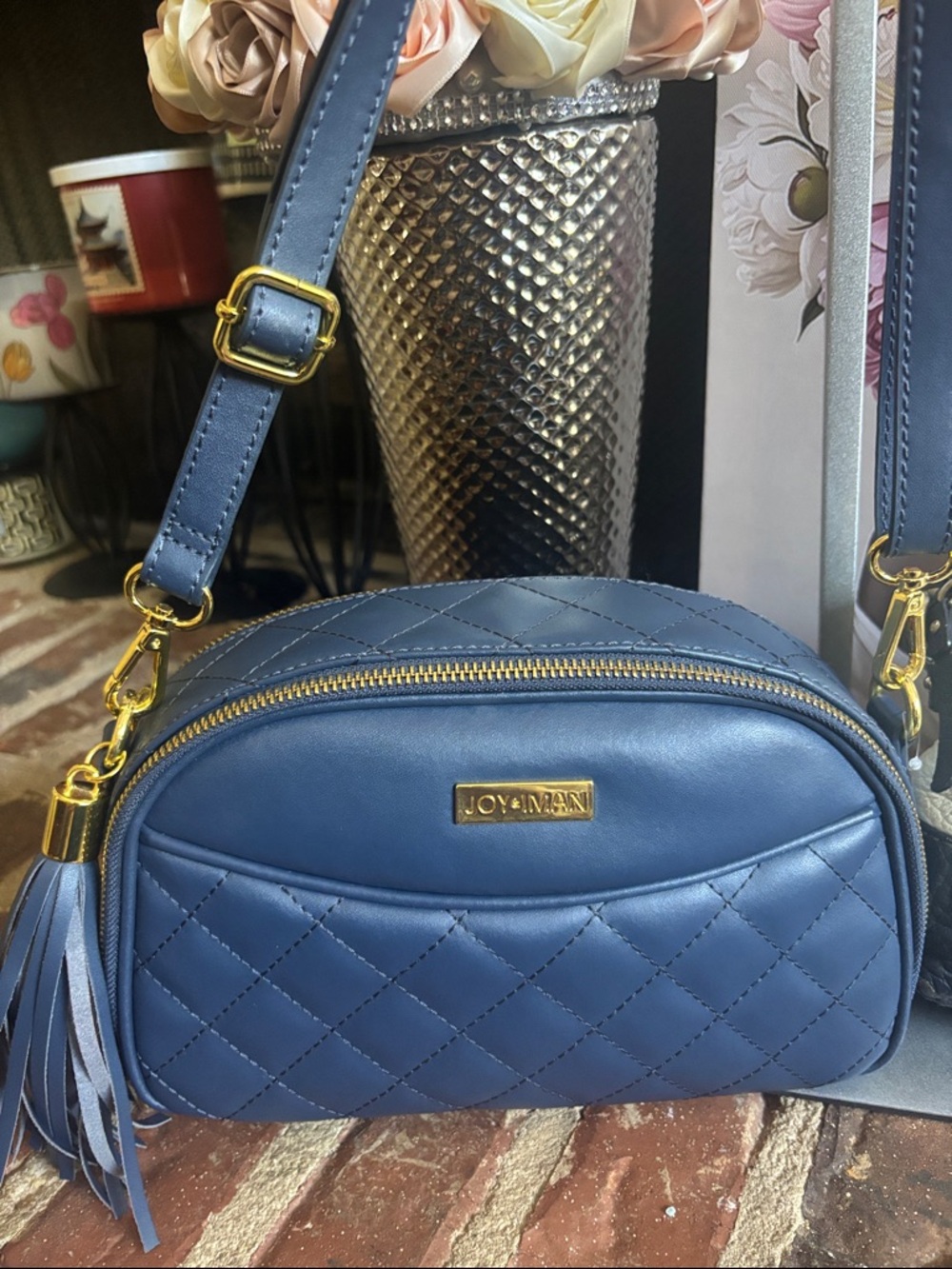 kate spade Navy and White Two-Tone Crossbody and Joy & Iman bag bundle - Picture 5 of 9